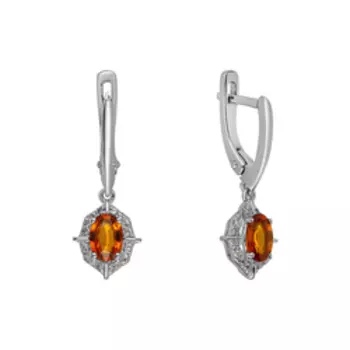 Серебряные серьги с топазами и спессартинами