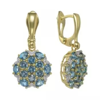 Серебряные серьги с топазами Лондон