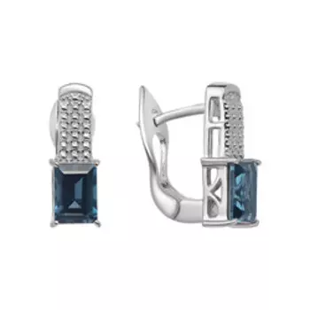 Серебряные серьги с топазами Лондон