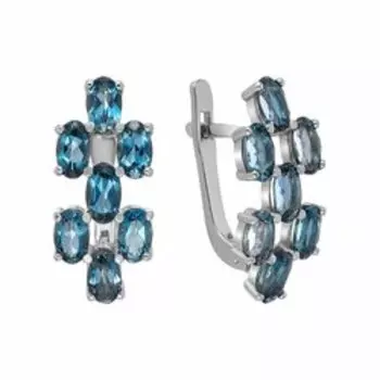Серебряные серьги с топазами London