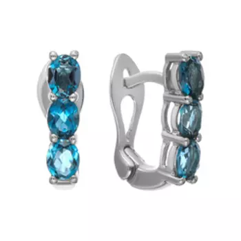 Серебряные серьги с топазами London