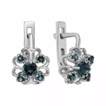 Серебряные серьги с топазами Лондон