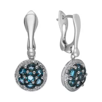 Серебряные серьги с топазами London