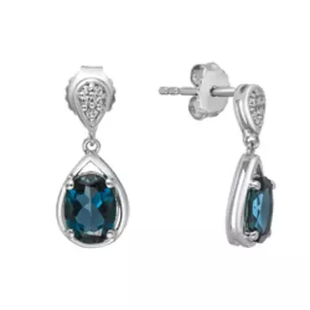 Серебряные серьги с топазами Лондон