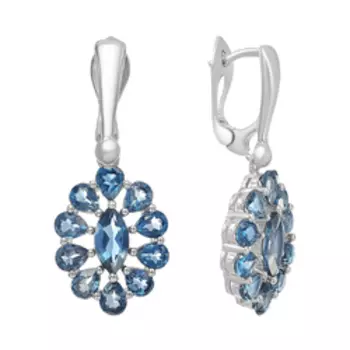 Серебряные серьги с топазами London