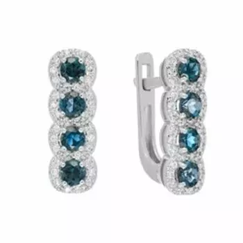 Серебряные серьги с топазами Лондон