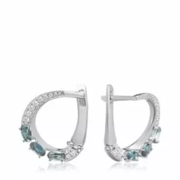 Серебряные серьги с топазами лондон