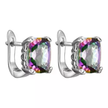 Серебряные серьги с топазами мистик