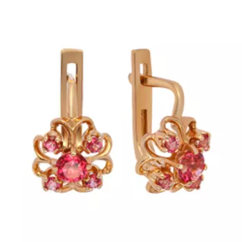 Серебряные серьги с топазами розовый