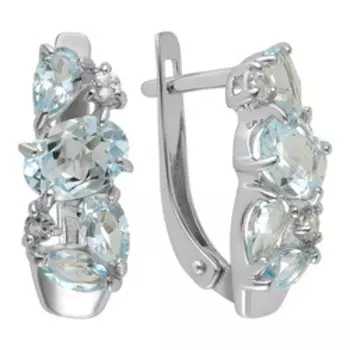 Серебряные серьги с топазами Sky