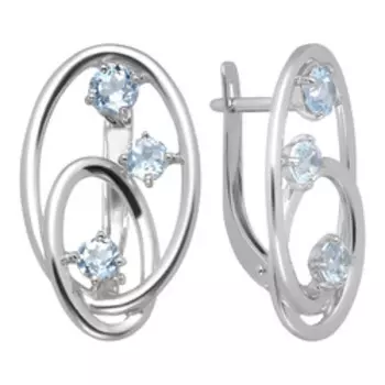 Серебряные серьги с топазами Sky