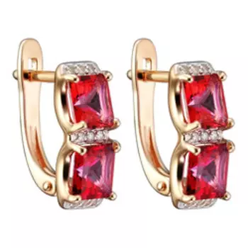 Серебряные серьги с топазами Swarowski и фианитами