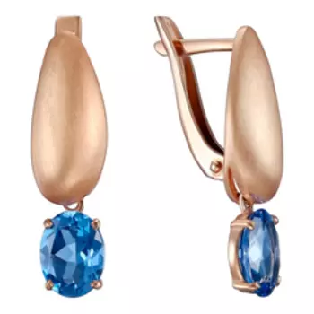 Серебряные серьги с топазами Swiss