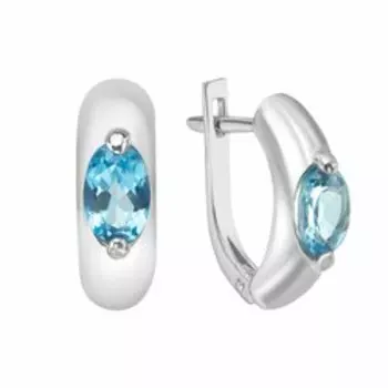 Серебряные серьги с топазами Swiss