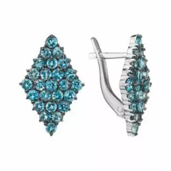 Серебряные серьги с топазами Swiss