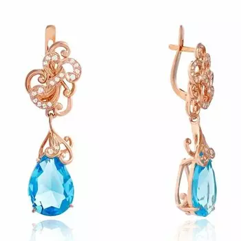 Серебряные серьги с топазом