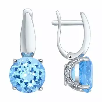 Серебряные серьги с топазом