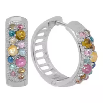 Серебряные серьги с турмалинами