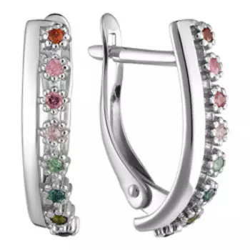 Серебряные серьги с турмалинами