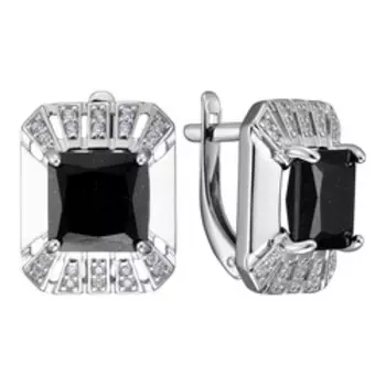 Серебряные серьги с турмалинами и цирконием