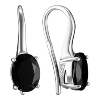 Серебряные серьги с турмалинами и цирконием