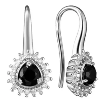 Серебряные серьги с турмалинами и цирконием