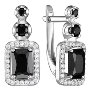 Серебряные серьги с турмалинами и цирконием