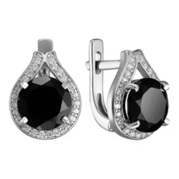 Серебряные серьги с турмалинами и фианитами