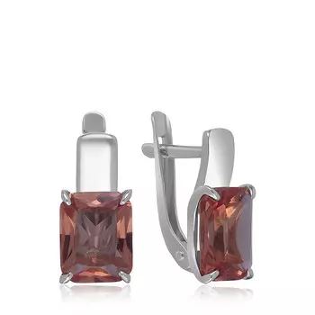 Серебряные серьги с ювелирным кристаллом мистик