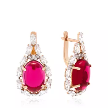 Серебряные серьги с ювелирным стеклом