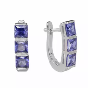 Серебряные серьги с ювелирными кристаллами