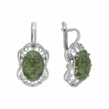Серебряные серьги с везувианитами