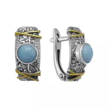 Серебряные серьги с виоланом