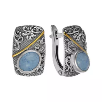 Серебряные серьги с виоланом