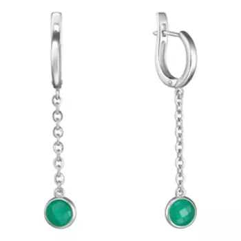 Серебряные серьги с зелеными алпанитами