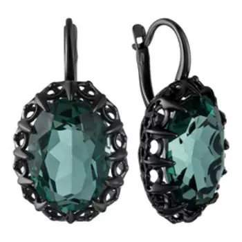 Серебряные серьги с зелеными аметистами