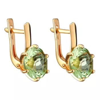 Серебряные серьги с зелеными аметистами