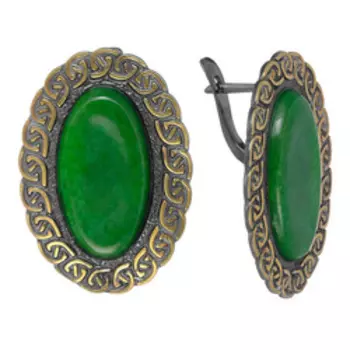 Серебряные серьги с жадеитами