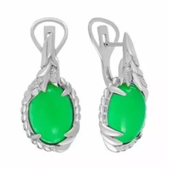 Серебряные серьги с жадеитами