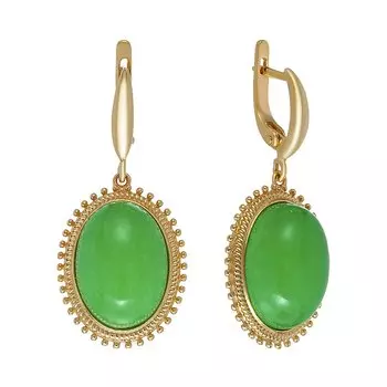 Серебряные серьги с жадеитами