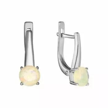 Серебряные серьги с желтым опалом