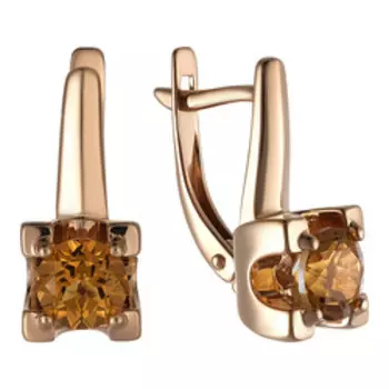 Серебряные серьги с желтыми топазами