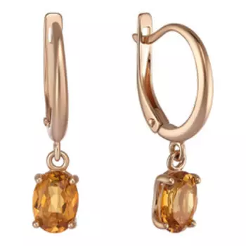 Серебряные серьги с желтыми топазами