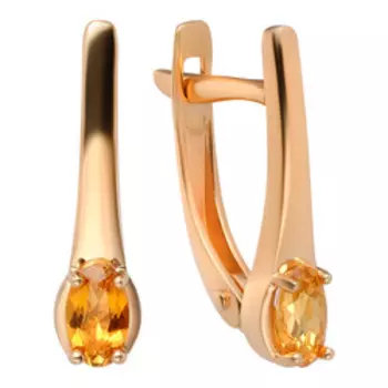 Серебряные серьги с желтыми топазами