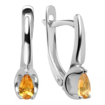 Серебряные серьги с желтыми топазами