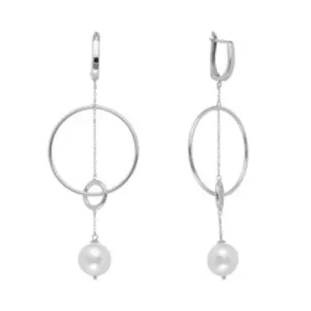 Серебряные серьги с жемчугом