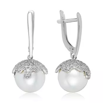 Серебряные серьги с жемчугом