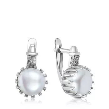 Серебряные серьги с жемчугом