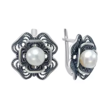 Серебряные серьги с жемчугом