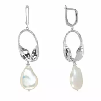 Серебряные серьги с жемчугом Барокко